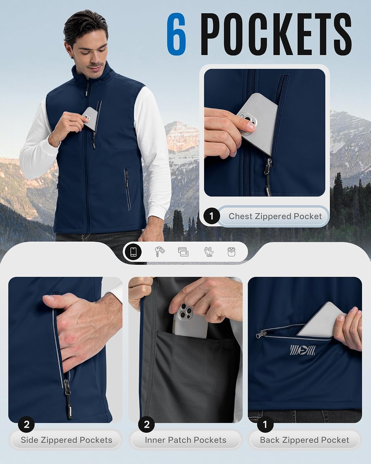 Outdoor Ventures Windproof Softshell Vest Outerwear image 3